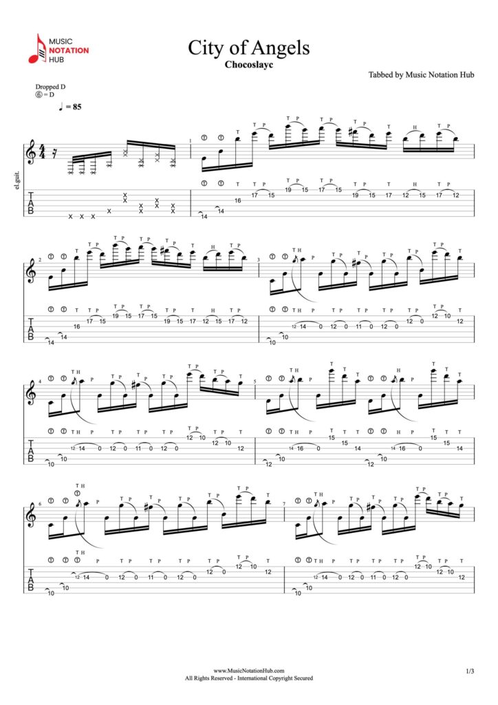Guitar Transcription Sheet Music Sample
