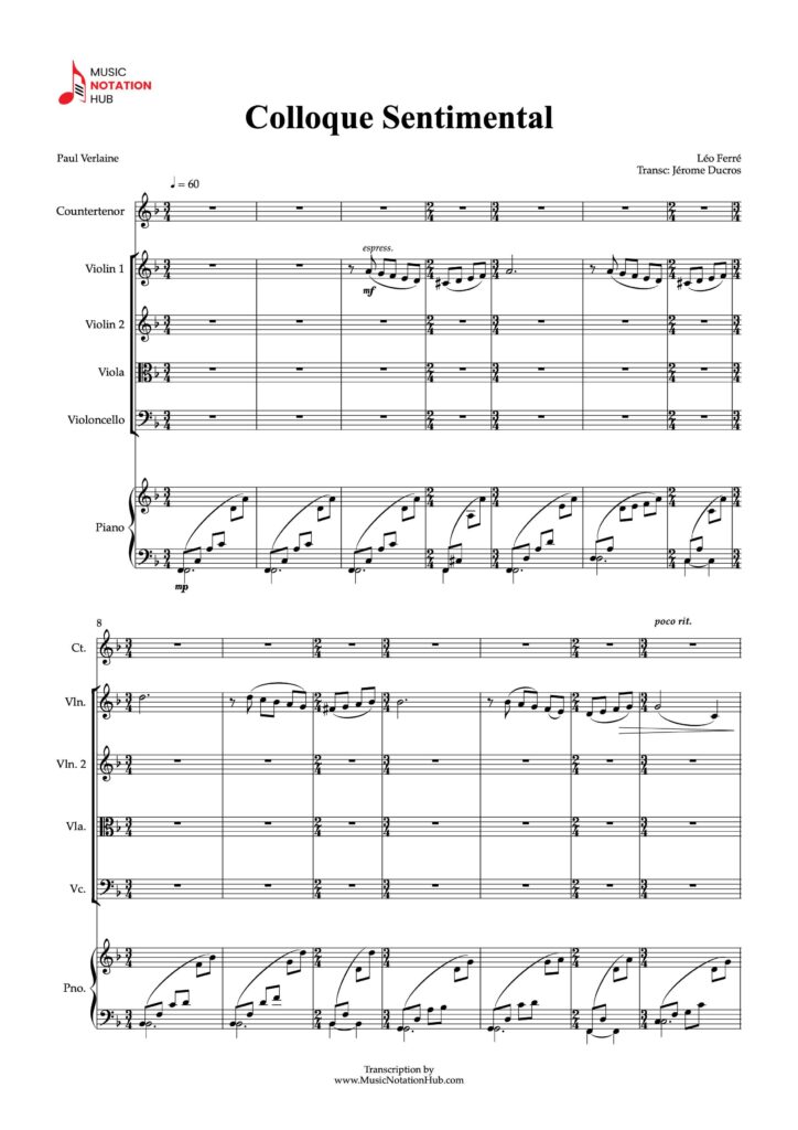 Ensemble Transcription Sheet Music Sample