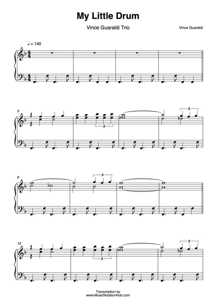 Piano transcription of My Little Drum