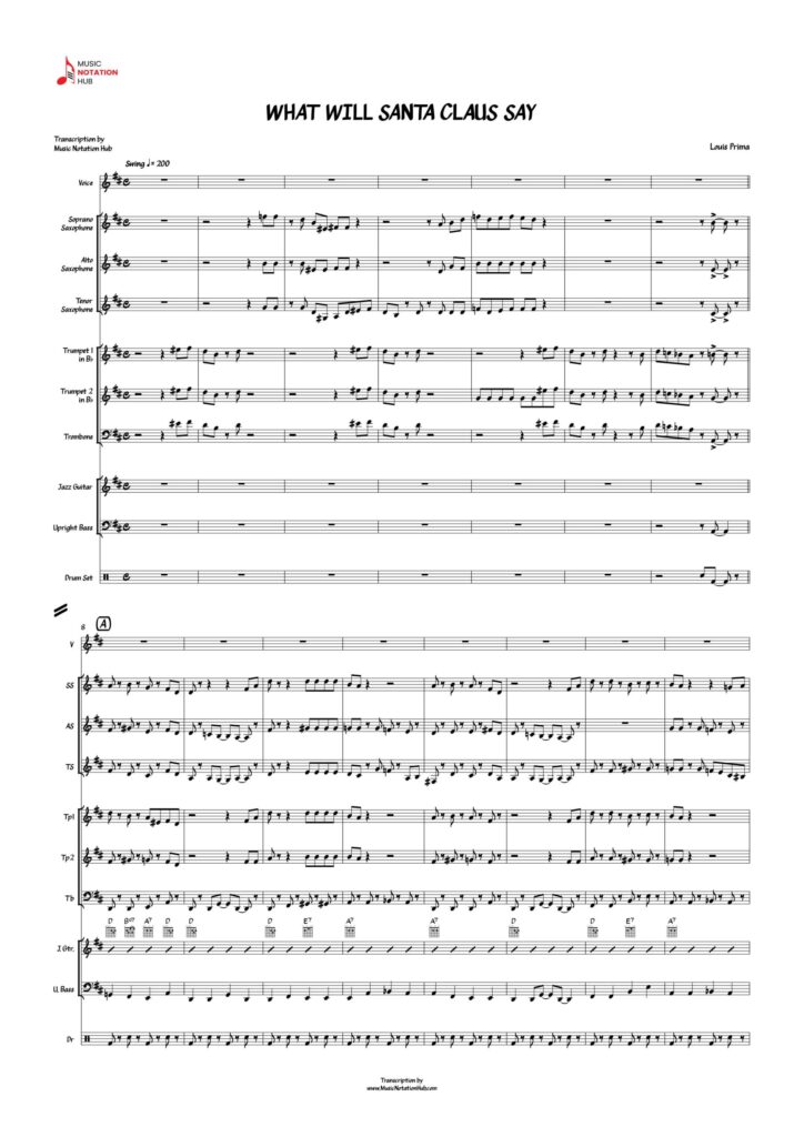 Big Band Transcription Sheet Music Sample