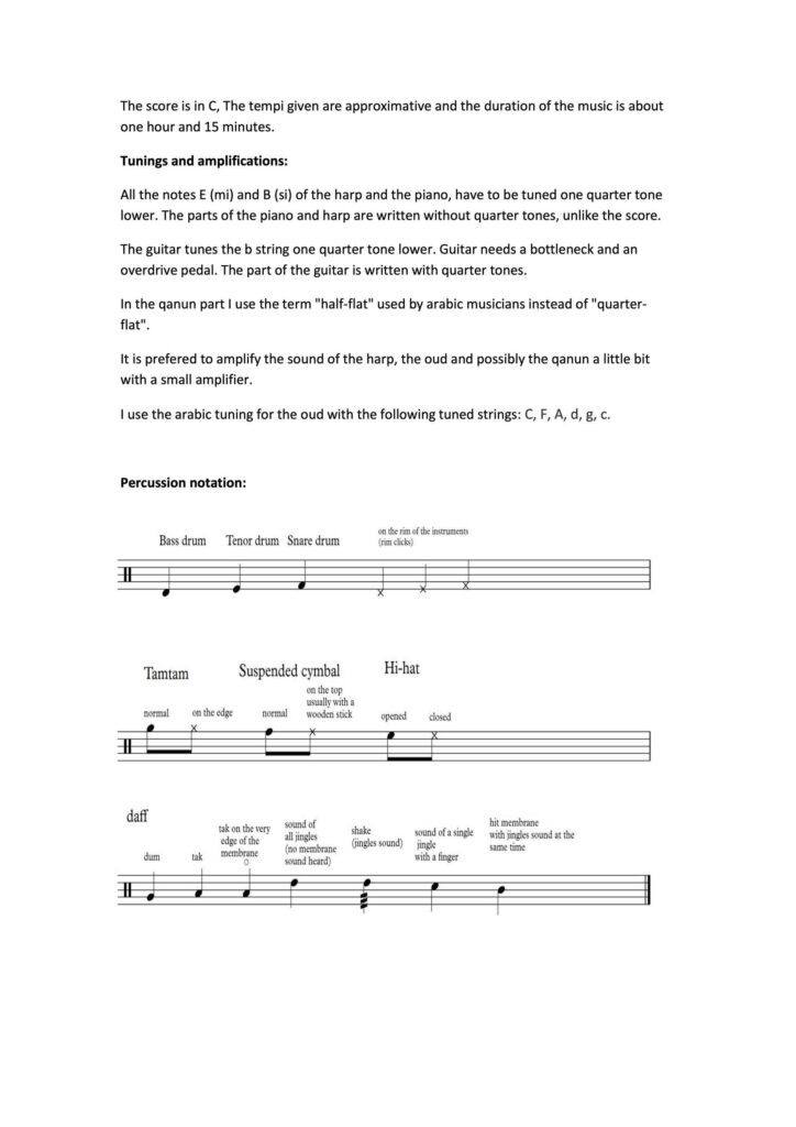 Performance Notes Sheet Music Sample