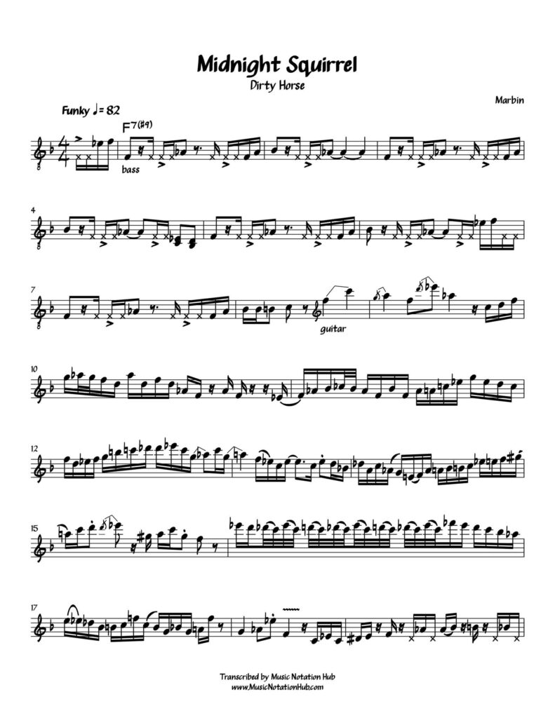 Lead Sheet Transcription Sheet Music Sample